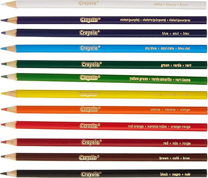 Crayola Long Colored Pencils, 12-Count, Pack of 12, Assorted Colors (4336949226)