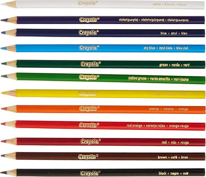 Crayola Long Colored Pencils, 12-Count, Pack of 12, Assorted Colors (4336949226)