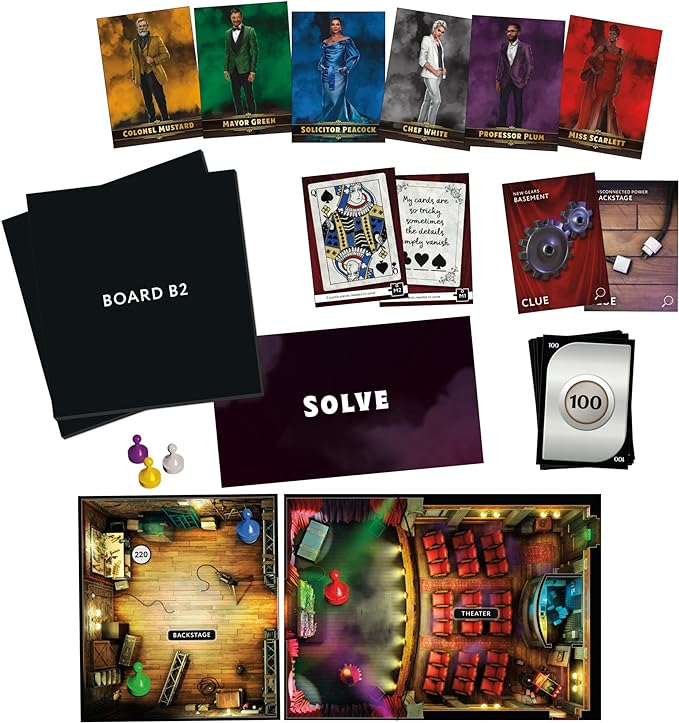 Clue Escape: The Illusionist’s Club Board Game | Escape Room Family Game | 1-Time Solve Mystery | Ages 10+ | 1-6 Players | Difficulty 4 | 90 - 120 Mins.