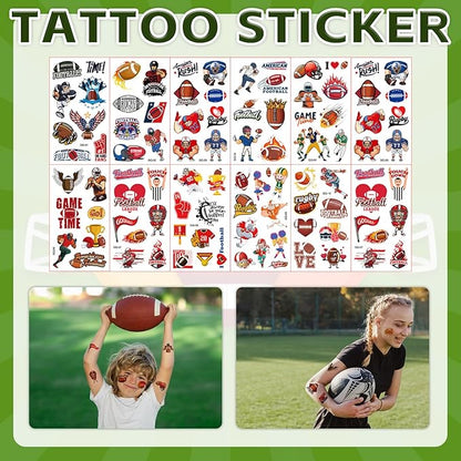Football Party Favors, 172 pcs Birthday Party Supplies contains Cups, Straws, Whistles, Bracelets, Keychains, Stickers, Soft Balls, Tatoo Stickers, Thank You Tags for Sport Themed Birthday Decors