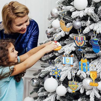 30 Set Hanukkah Craft Kit Chanukah Suncatchers Kits Window Art Menorah Dreidel DIY Make Your Own Paint Suncatcher Ornaments for Jewish Hanukkah Art Craft Activity