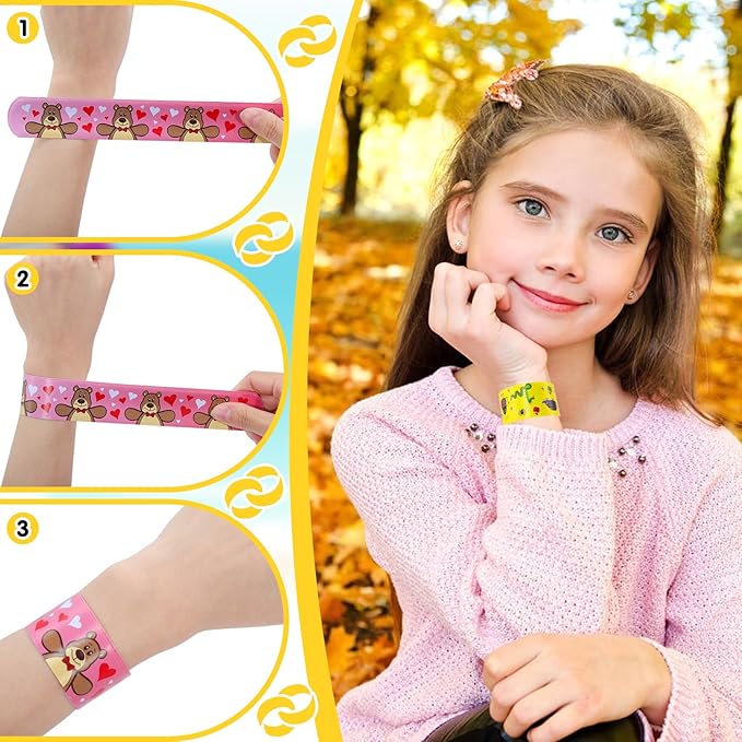 Slap Bracelets for Kids,60 Pcs Christmas Slap Bracelets,Kids Slap Bracelets Bulk,Slap Wristbands for Kids Party Favors Christmas Stocking Stuffers Birthday Gifts (60 Designs)