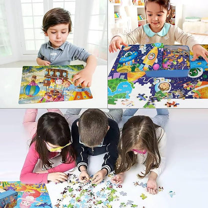 100PCS Kids Puzzles Wooden Block Jigsaw Puzzles for Kids Ages 6-8 8-10 10-12 Educational Learning Toys Set for Boys and Girls(Cat)