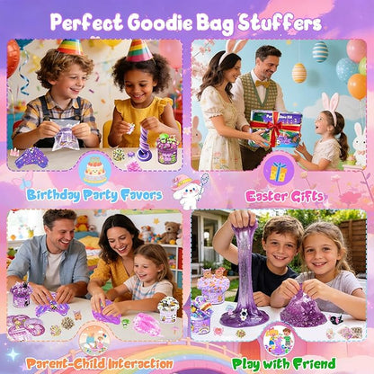 12 Pack Slimes, Purple Slime for Kids, Butter Cloud Slime kit for Girls Ages 8-12, Toys for Girls and Boys, Birthday Party Favors for Kids Goodie Bag Easter Basket Stuffers