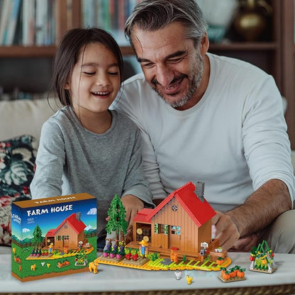 Friends Farm House Building Set Compatible with Lego for Adults, Farm Building Kit with Animals for Boys and Girls Halloween, 845 pcs
