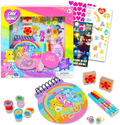Care Bears Stampers Arts and Crafts Set - Care Bears Activity Bundle with Notepad, Stamps, Stickers, More | Care Bears Stationery Kit for Girls