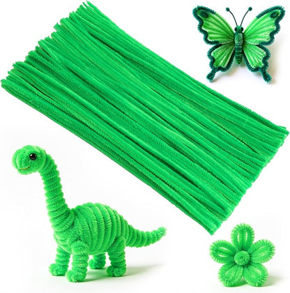 100Pcs Pipe Cleaners, Pipe Cleaners Craft, Creative DIY Hand Arts PipeCleaners Supplies for DIY Bouquet Flowers Home Decorations Making/Fruit Green