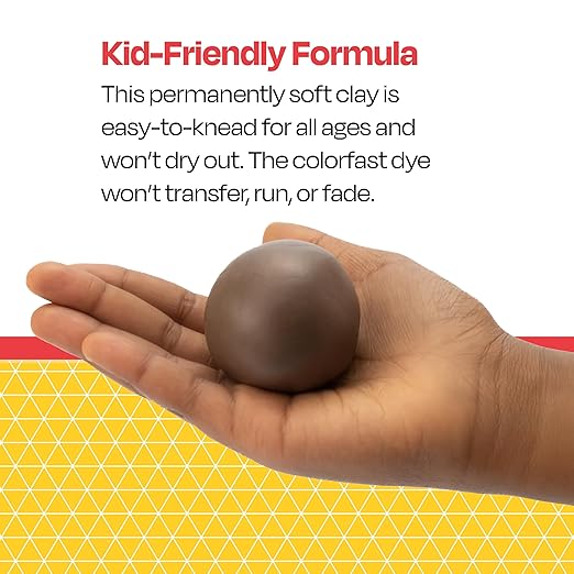 School Smart Modeling Clay for School and Home Use, Permanently Soft Design, 5 Pounds, Assorted Earthtone Colors