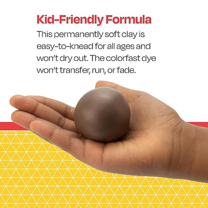 School Smart Modeling Clay for School and Home Use, Permanently Soft Design, 5 Pounds, Assorted Earthtone Colors