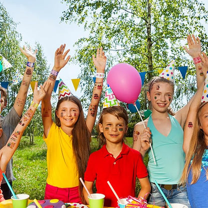 30pcs Happy Birthday Slap Bracelets with 10pcs Tattoo Stickers for Kids Birthday Party Favors Classroom School Favors Prizes Exchanging Favors