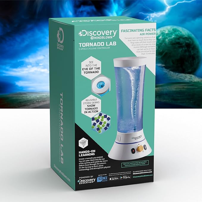 Discovery #MINDBLOWN Tornado Lab, 5-Speed Cyclone Controller, Educational Learning Activity Kit, Fun and Exciting Toy, STEM Experiment Set for Boys, Girls, Kids Ages 6+