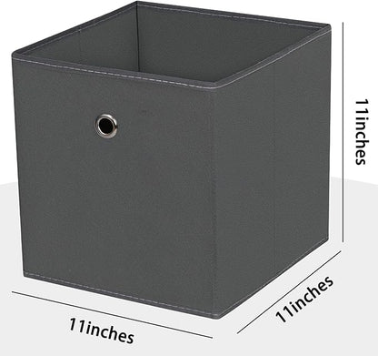 Foldable Storage Cubes Bins ,11 Inch Cloth Storage Cube Fabric Storage Box Cubes Organizer Baskets with Handles for Home Organizer Set of 10 (Grey)