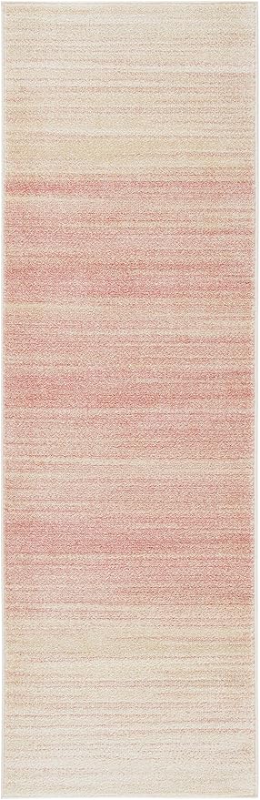 SAFAVIEH Adirondack Collection Runner Rug - 2'6" x 8', Pink & Ivory, Modern Ombre Design, Non-Shedding & Easy Care, Ideal for High Traffic Areas in Living Room, Bedroom (ADR142U)