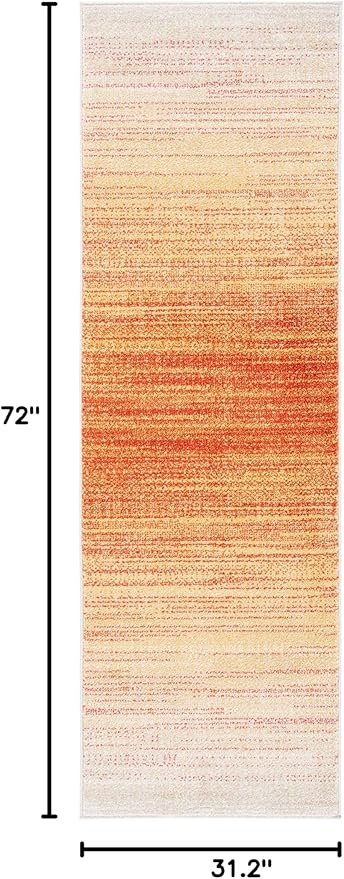 SAFAVIEH Adirondack Collection Runner Rug - 2'6" x 6', Orange & Red, Modern Ombre Design, Non-Shedding & Easy Care, Ideal for High Traffic Areas in Living Room, Bedroom (ADR142P)