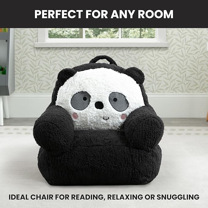 Delta Children Panda Cozee Buddy Chair, Black/White