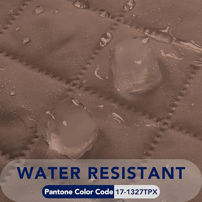 PureFit Reversible Quilted Sofa Cover, Water Resistant Slipcover Furniture Protector, Washable Couch Cover with Non Slip and Elastic Straps for Kids, Dogs, Pets (Small Recliner, Brown/Beige)