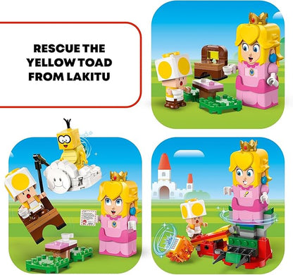 LEGO Super Mario Adventures with Interactive Peach Princess Toy, Super Mario Playset for Kids, Yellow Toad Figure, Nintendo Toy Gift for Girls, Boys and Any Gamers Ages 6 and Up, 71441