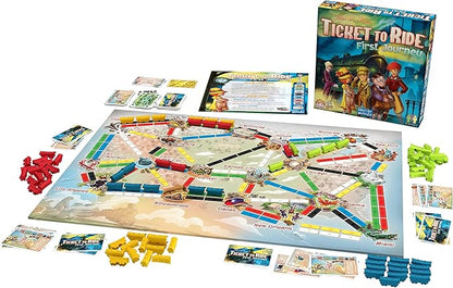 Ticket to Ride First Journey - Kids Train Board Game for Families, Strategy for Children, Board Games for Kids, Family Fun for Children & Families, 2-4 Players Ages 6+, 15-30 Min