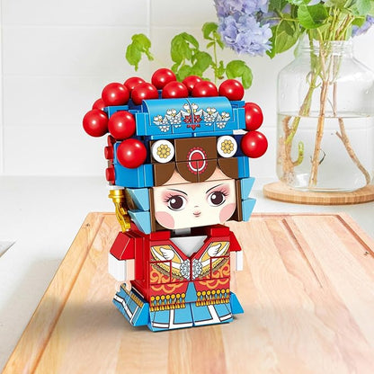 HUADAN Chinese Opera Character Small Building Blocks Model Set, 215pcs Simulation Collection Construction Building Bricks Toy for Kids Adult Age 6+ 96003