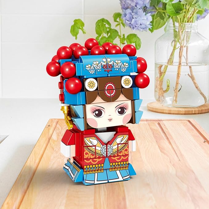 HUADAN Chinese Opera Character Small Building Blocks Model Set, 215pcs Simulation Collection Construction Building Bricks Toy for Kids Adult Age 6+ 96003