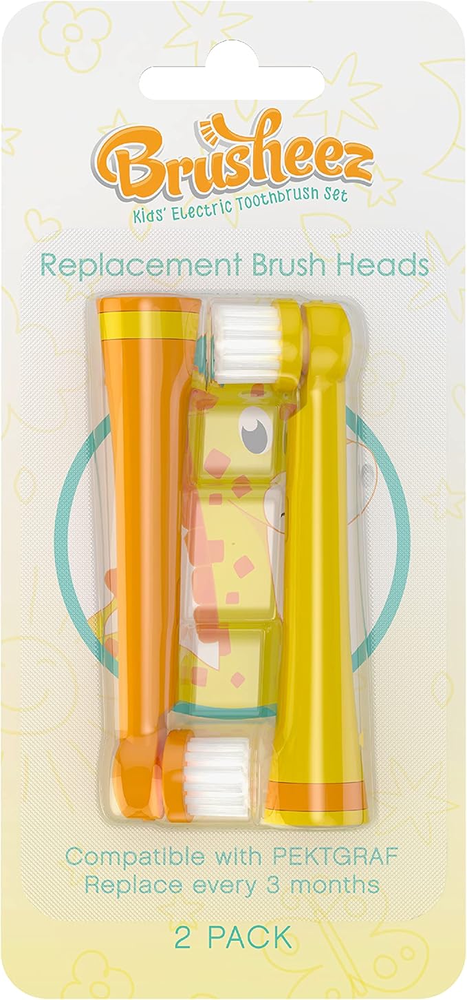 Brusheez Electronic Toothbrush Replacement Brush Heads 2 Pack (Jovie The Giraffe)