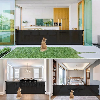 90 Inch Retractable Baby Gates Extra Wide Dog Gates for The House Extra Long Baby Gate for Stairs Child Gates for Wide Openings Large Dog Gate Indoor Outdoor Pet Gates for Dogs, Black
