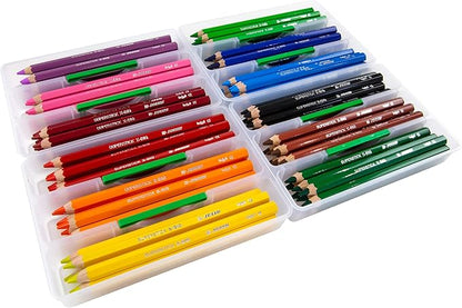 JOLLY X-Big Premium Jumbo Colored Pencils with Stackable Kindergarten Tote Box; 96 Pcs (8 each of 12 primary colors), Perfect for Group Projects, Classrooms, Special Needs, Art Therapy, Pre-School