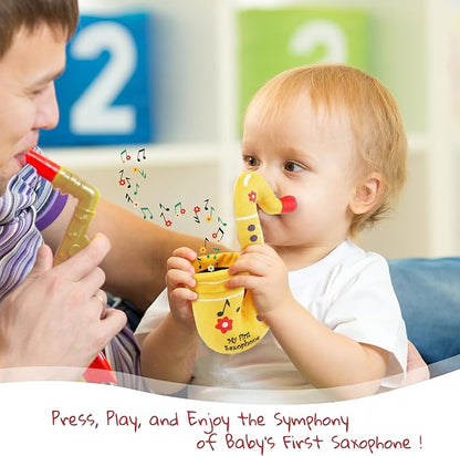 June Garden 6.5" My First Saxophone - Musical Soft Plush Toy for Infants and Toddlers