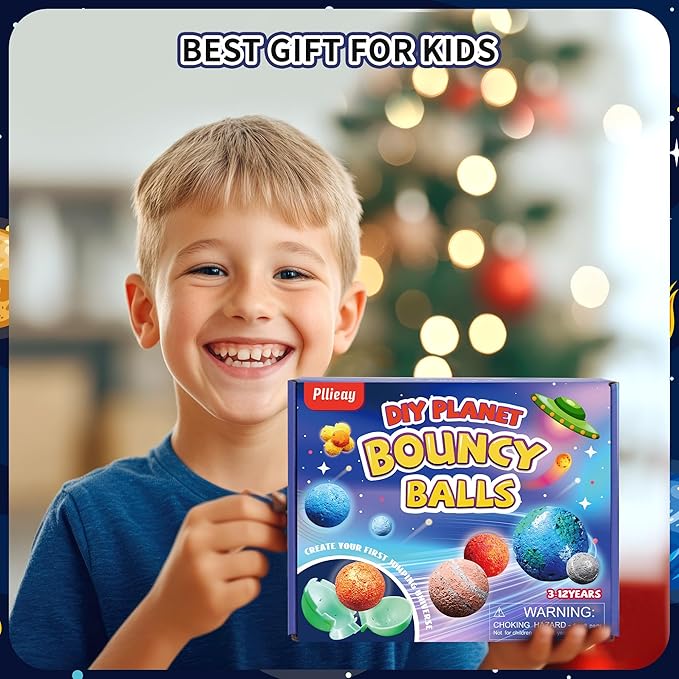 Pllieay DIY Planet Bouncy Ball Make Your Own Bouncy Ball Kit Kids Magic Bouncy Balls Educational Science Kits Solar System for Kids Craft Kit for Kids