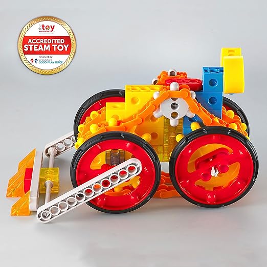 edxeducation My Gears Machine Set - 181 Pieces - 8+ Activities - Gears Toys for Kids - Build Rotating, Moving Models - Building Toys for Kids Ages 4-8