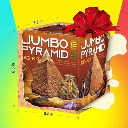 Pyramids Dig Kit, Ancient Egyptian Civilization Civilization Excavation Set Including Mummy Case Sun God Great Sphinx and More, STEM Science Educational Toys Archaeology Gifts for Boys & Girls