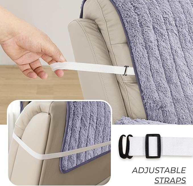 RBSC Home Plush Recliner Slipcover 23 Inches Chair Covers Artificial Wool Lazy Boy Cover Quilted Cover for Recliner Chairs and Furniture Soft Warm