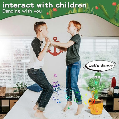 Dancing Talking Cactus Baby Toys, Easter Gifts/Easter Basket Stuffers for Kids, Singing Mimicking Recording Toys Repeats What You Say, Comes with English Songs Talking Musical Toy (Non-Rechargeable)