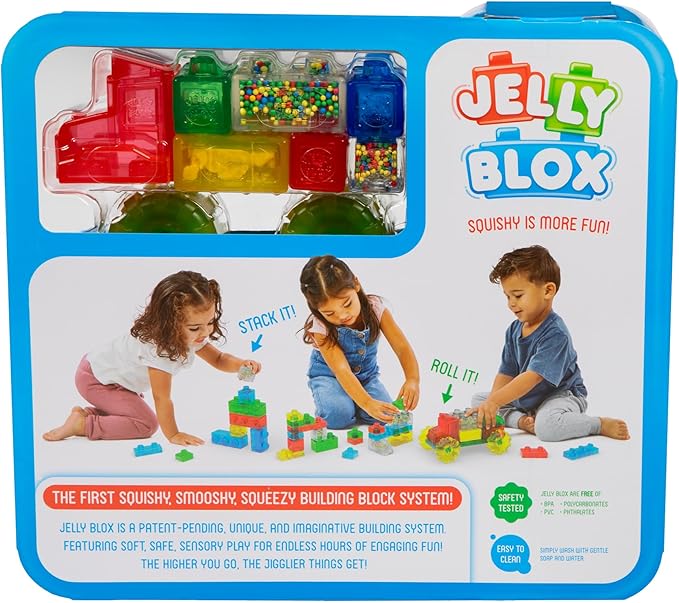 Goliath Jelly Blox Vrroom! Truck Kit | Includes 35 Blocks | Toddler & Preschool Building Blocks Kids Can Squeeze, Stretch, Squish | MESH ACCREDITED | Safety Tested Ouch-Free | Sensory Play Toy Ages 2+