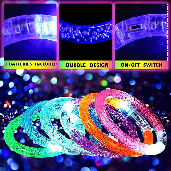40 PCS Led Glow Sticks Bracelets Glow In the Dark Party Supplies, Light Up Bracelets Glow Party Favors for Kids Adults, Party Supplies for Christmas, Halloween, New Year Party Light Up Toys Gifts (40)