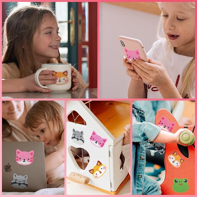 Shemira 24 Pack Valentine's Day Cards for Kids with 5D Diamond Art Painting Kit, Valentines Gift for Kids Classroom, Valentine's Party Favor, School Valentine's Art Activity, Valentine's Art Craft Kit