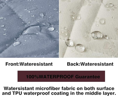 Ameritex Couch Sofa Slipcover 100% Waterproof Nonslip Quilted Furniture Protector Slipcover for Dogs, Children, Pets Sofa Slipcover Machine Washable (Stone Blue, 68'')