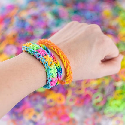 Loom Rubber Bands 4800 pc Refill Kit w 16 Unique Rainbow Colors (300 of Each) & 200 Clips - Works w All Rubber Band Jewelry Looms - DIY Gift for Girls Boys & Bracelet Making Craft for Kids and Camps