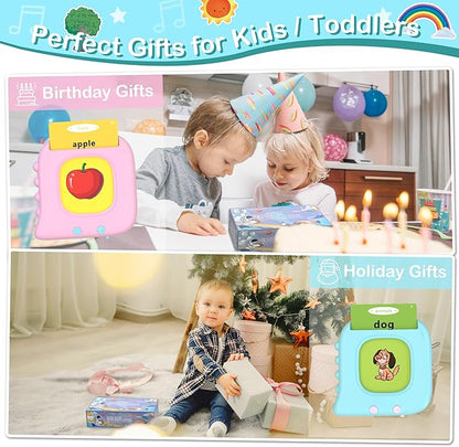 Talking Flash Cards for Toddlers 1-3, 224 Sight Words Pocket Speech Therapy Toys, Learning Educational Toys, Autism Sensory Toys, Montessori Toddler Toys for Age 1 2 3 4 5 Year Old Boys Birthday Gift