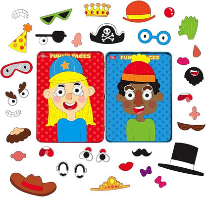 Bendon TS Shure Create Funny Faces Magnetic Activity Tin with Illustrated Magnet Sheets and Playcard 50261