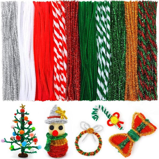 180 pcs Christmas Pipe Cleaners, Pipe Cleaners Craft, Arts and Crafts, Crafts, Craft Supplies, Art Supplies (Christmas Mixed)…