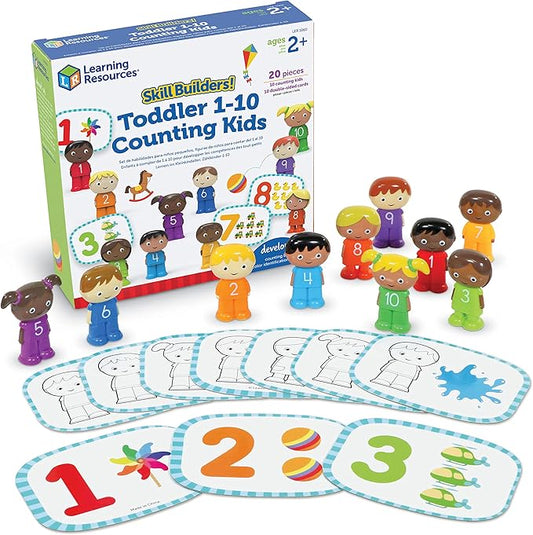 Learning Resources Skill Builders! Toddler 1-10 Counting Kids, Educational Toys for 18 Month Olds, Toddler Activities, Color Teaching Toys, 20 Pieces, Age 18 Months