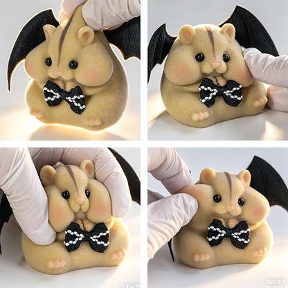 Handmade Taba Squishy Hamster Toy, Cute Squishy Hamster Fidget Toy, Soft Silicone Mochi Furry Toy, Stress Relief for Adults & Kids (Brown-Monster)