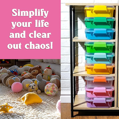 Carolart 3 Pack,Empty Sensory Bin,13.5 Inch Storage Container,Portable Plastic Storage Bins, Stackable Play Tray for toys,arts,crafts and sand.