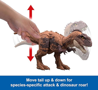 Mattel Jurassic World Dinosaur Toys with Roar Sound & Attack Action, Wild Roar Posable Figures, Physical & Connected Digital Play