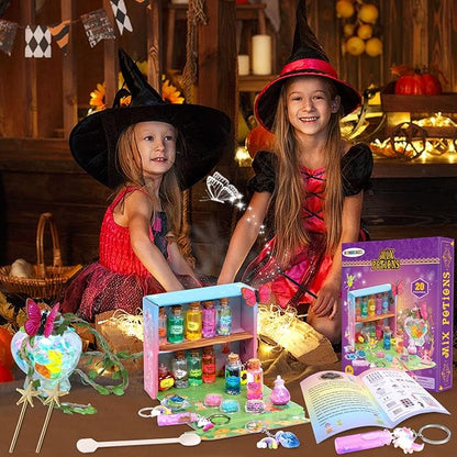 B Bascolor Fairy Themed Mixed Potion Craft Kit for Kids Girls - Potions Making Art Craft DIY Mixes Kit 21pcs Potion Bottles, Creative Magic Kit Girl Birthday Gift Toys for 6 7 8 9 10 11 12 Year Old