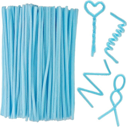 Qirimoi Light Blue Pipe Cleaners Craft Pipe Cleaners Bulk Pipecleaners Crafts Supplies，200Pcs Light Blue