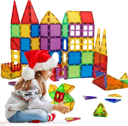 MAGBLOCK Magnetic Blocks - Magnetic Tiles Toys for Toddlers Kids Magnetic Building Blocks Preschool Magnet Set Magnetic Stem Toys 70 Pieces