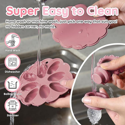 Baby Fruit Food Feeder & Mini Popsicle Ice Tray Set, BPA Free Silicone Baby Feeder for Safe Solid Food Feeding, Breastmilk Popsicle Molds for Cooling Relief, 4 Month+ (Lilac)