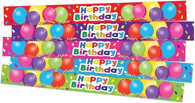 Teacher Created Resources Happy Birthday Balloons Slap Bracelets, Pack of 10